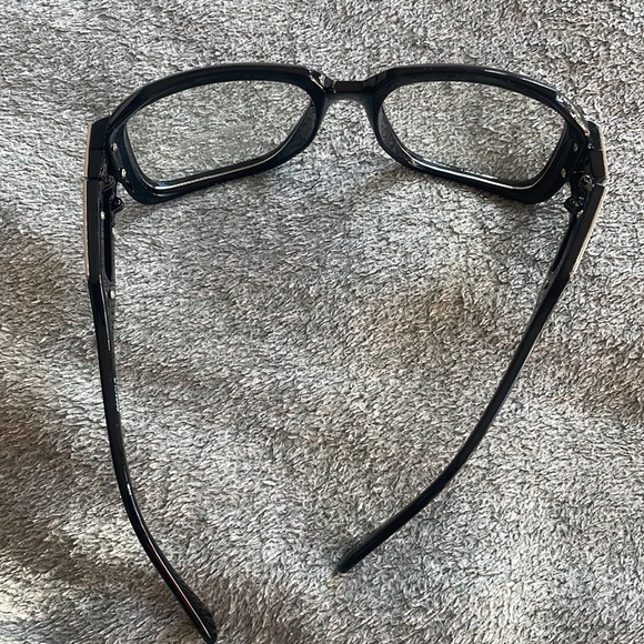 MEN’S GLOSSY BLACK & SILVER RETRO  GAZELLE GLASSES *NEW* - Picture 8 of 9